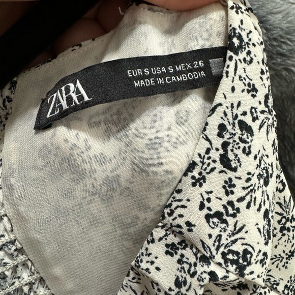 Women’s Zara floral pattern summer cocktail dress with straps size small black - Picture 5 of 5